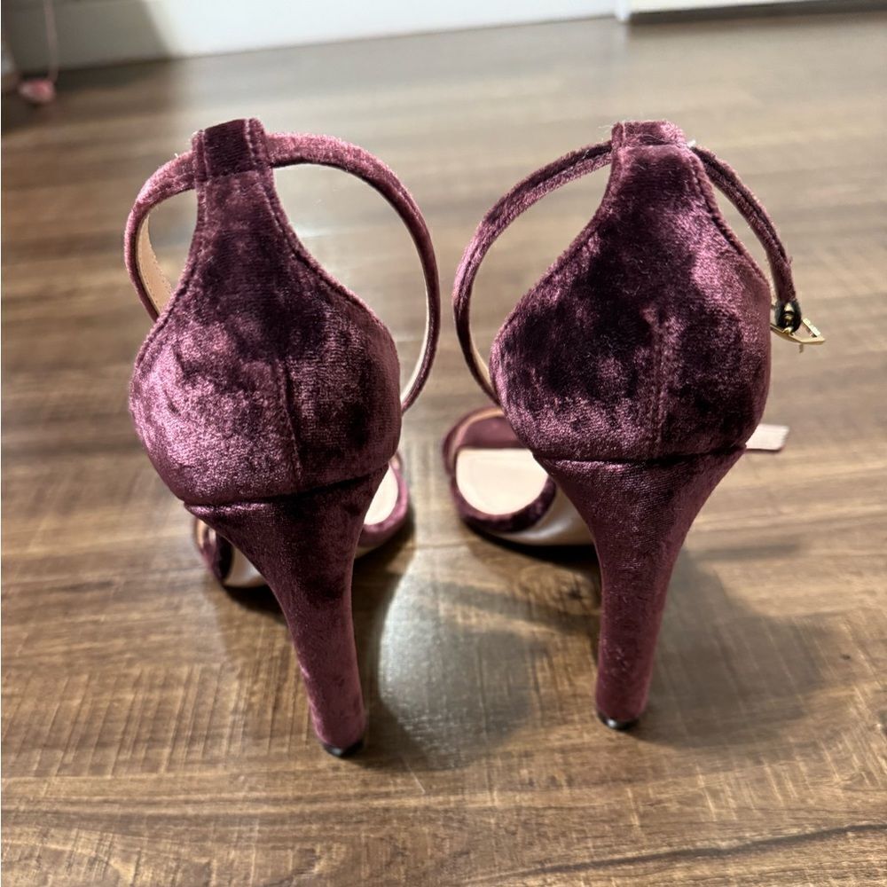 Purple velvet pearl heels - Picture 4 of 6
